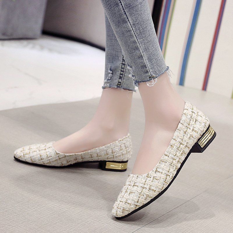 Large size women's shoes Korean shoes, a pedal small Xiangfeng Doudou large size casual shoes