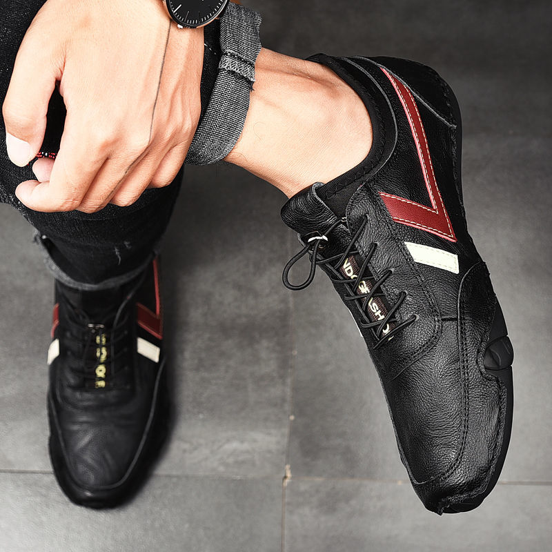 Men's Shoes > Sneakers Men's shoes men's casual leather shoes men's leather peas shoes men's cowhide driving shoes men