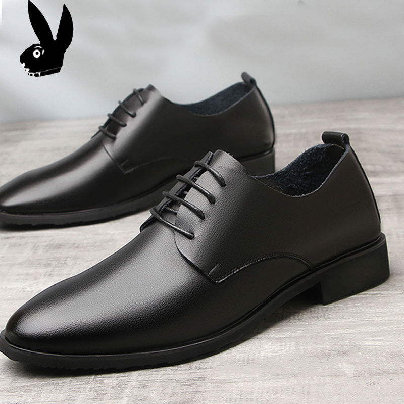Men's soft leather shoes, business lazy shoes, men's Korean style hollow casual shoes