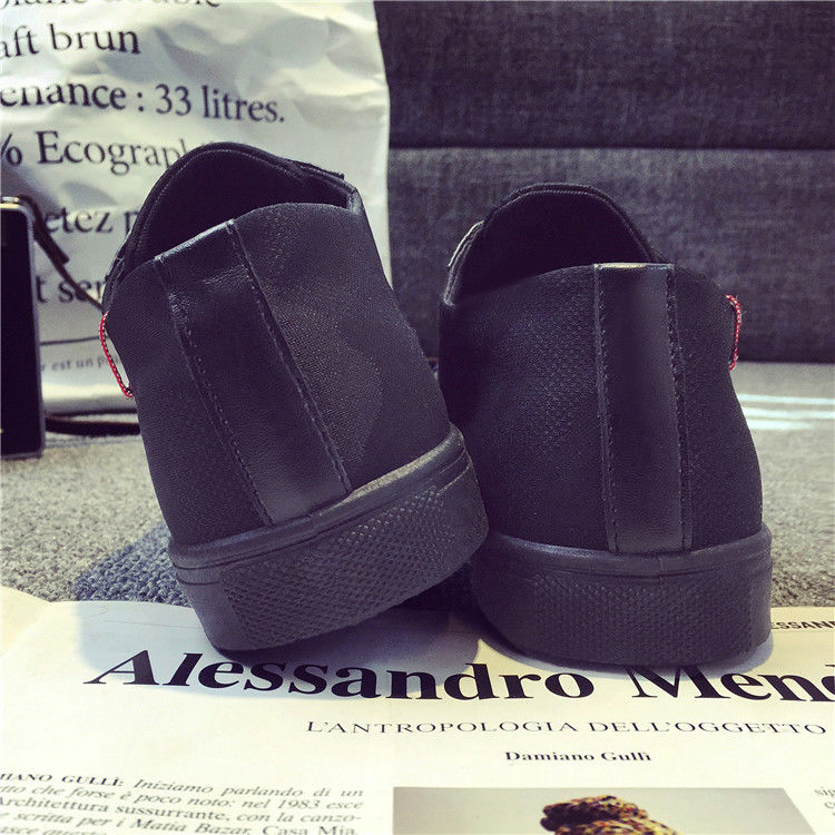 Men's shoes black pedal lazy canvas shoes men's casual Korean sneakers trend wild shoes