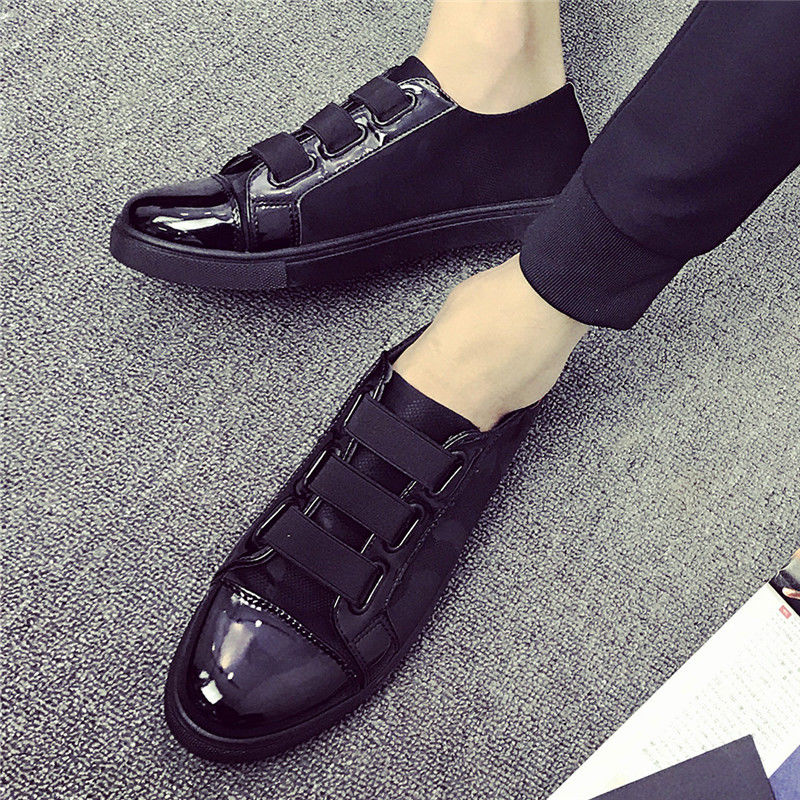 Men's shoes black pedal lazy canvas shoes men's casual Korean sneakers trend wild shoes