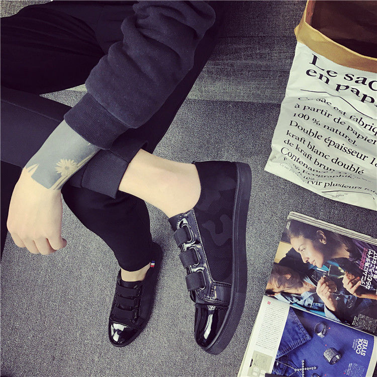 Men's shoes black pedal lazy canvas shoes men's casual Korean sneakers trend wild shoes