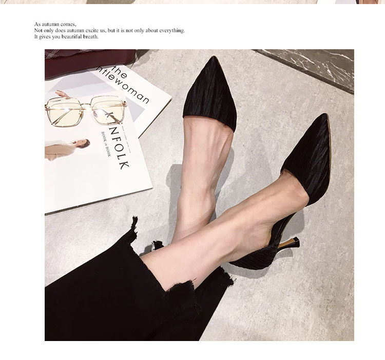 Fashion girl high heels stiletto pointed toe hollow sandals female new shallow mouth single shoes