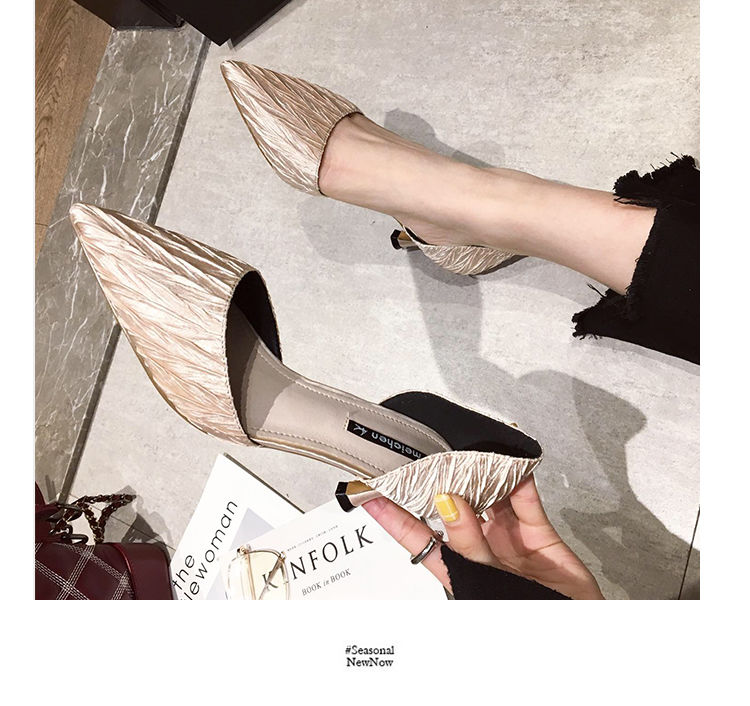 Fashion girl high heels stiletto pointed toe hollow sandals female new shallow mouth single shoes