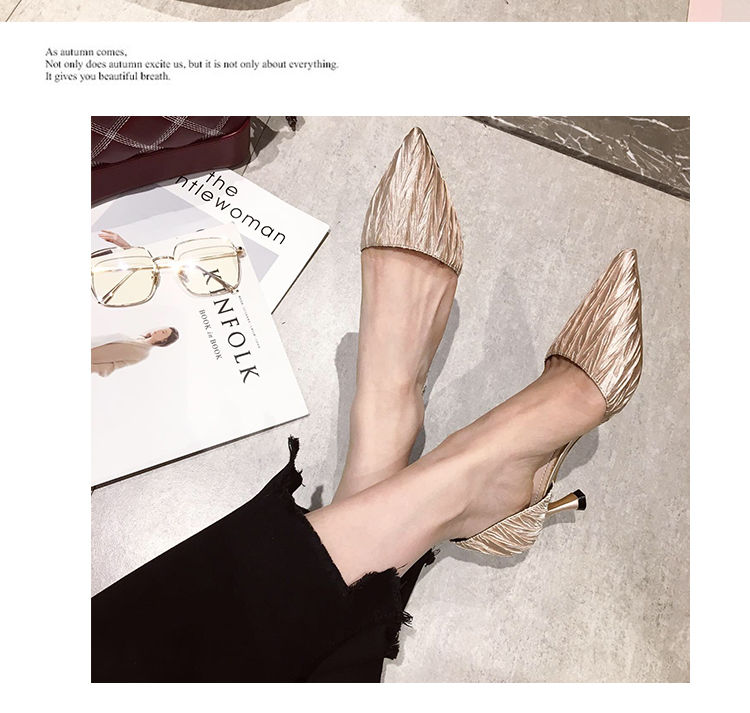 Fashion girl high heels stiletto pointed toe hollow sandals female new shallow mouth single shoes