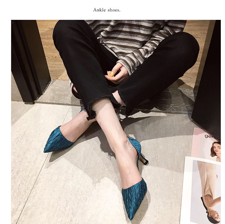 Fashion girl high heels stiletto pointed toe hollow sandals female new shallow mouth single shoes