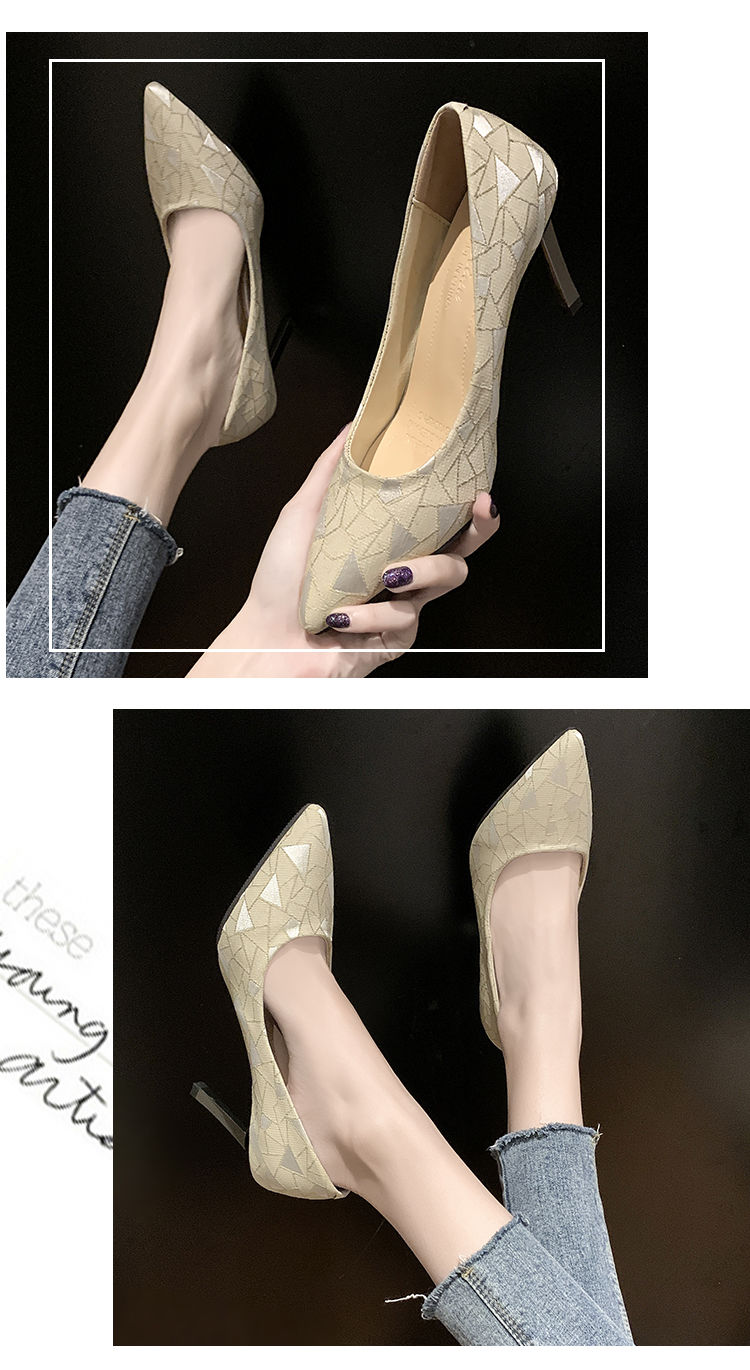 High heels women's new Korean version of all-match large size stiletto heel professional black shoes
