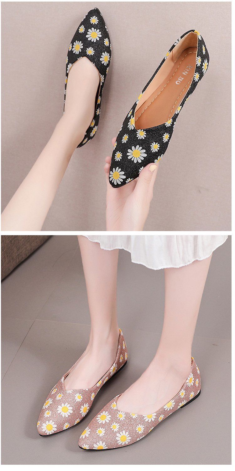 Large size women's shoes shallow mouth single shoes all-match pointed toe flat lazy shoes