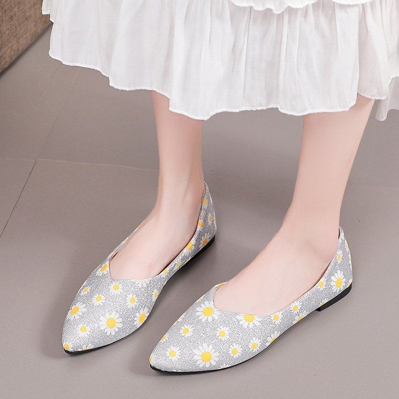 Large size women's shoes shallow mouth single shoes all-match pointed toe flat lazy shoes