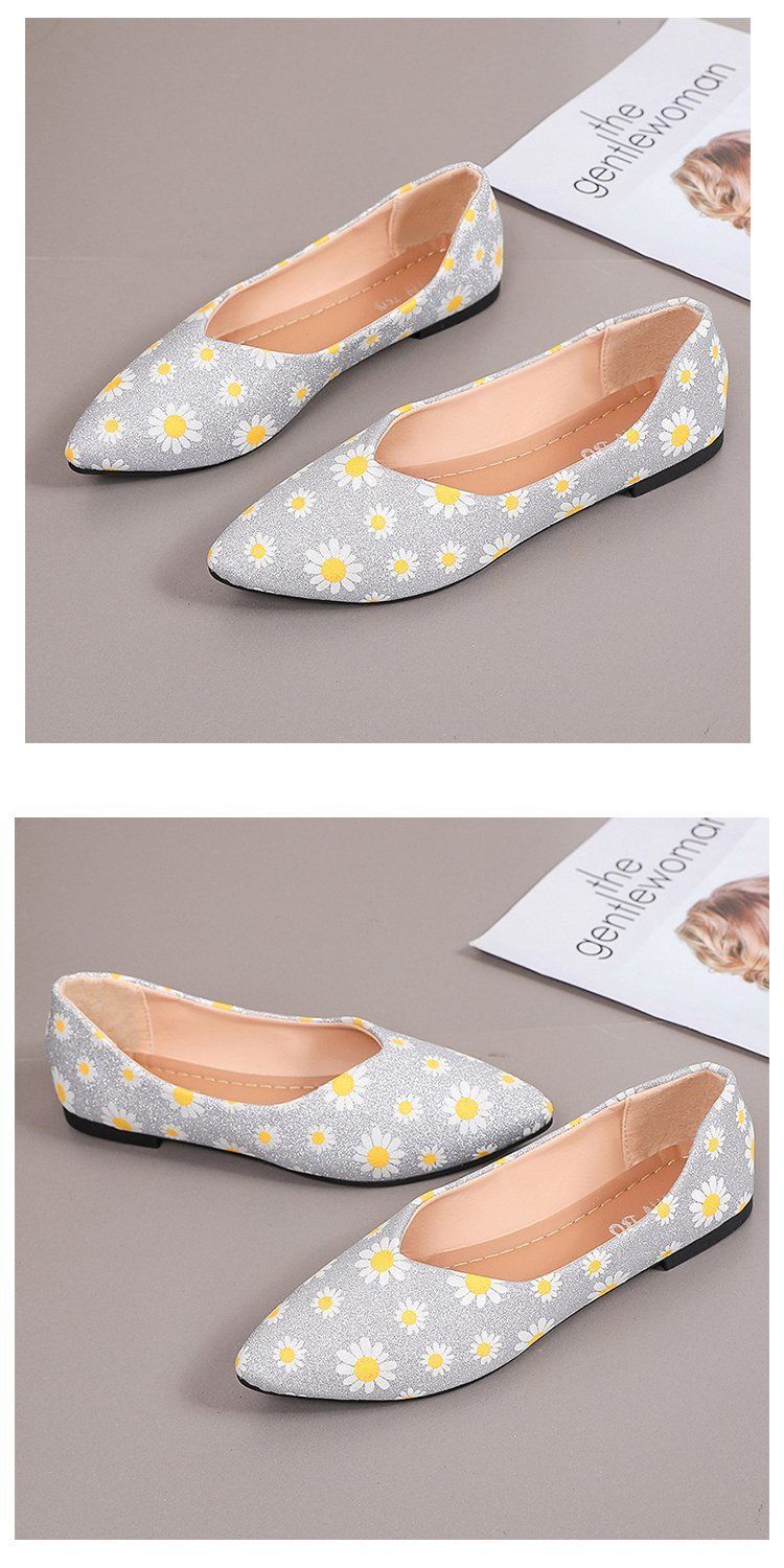 Large size women's shoes shallow mouth single shoes all-match pointed toe flat lazy shoes