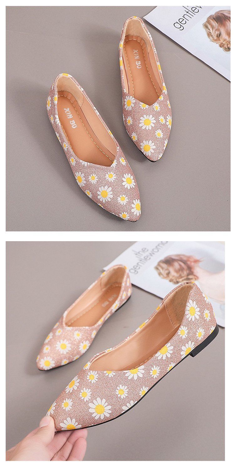 Large size women's shoes shallow mouth single shoes all-match pointed toe flat lazy shoes