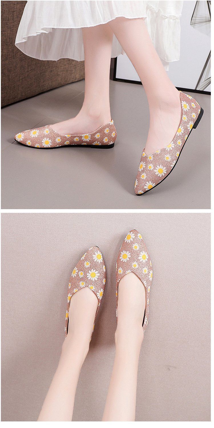 Large size women's shoes shallow mouth single shoes all-match pointed toe flat lazy shoes