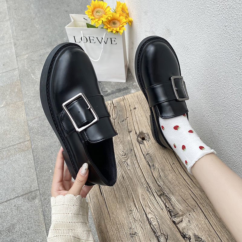 Large size women's shoes British style small leather shoes flat shoes a pedal shoe trend