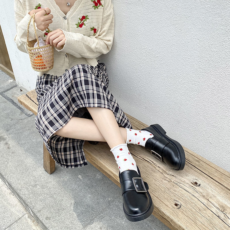 Large size women's shoes British style small leather shoes flat shoes a pedal shoe trend