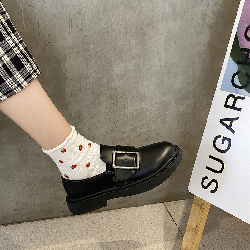 Large size women's shoes British style small leather shoes flat shoes a pedal shoe trend