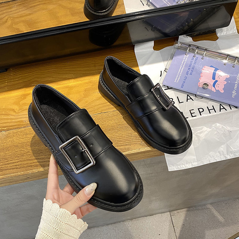 Large size women's shoes British style small leather shoes flat shoes a pedal shoe trend