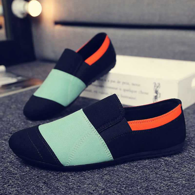 Peas shoes men's new breathable canvas men's shoes spiritual guy lazy pedal shoes