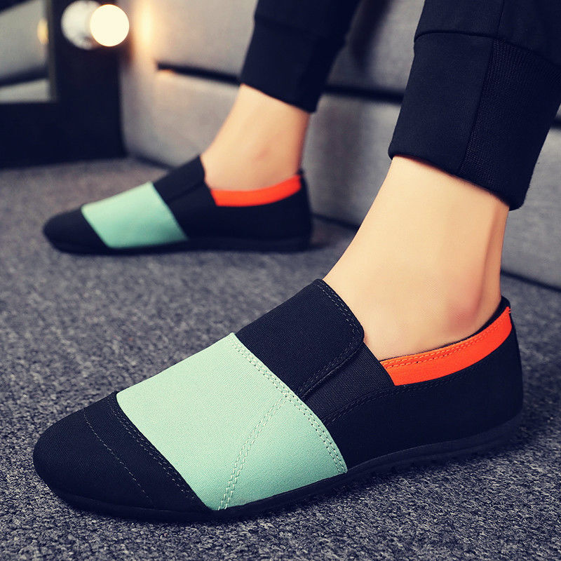 Peas shoes men's new breathable canvas men's shoes spiritual guy lazy pedal shoes