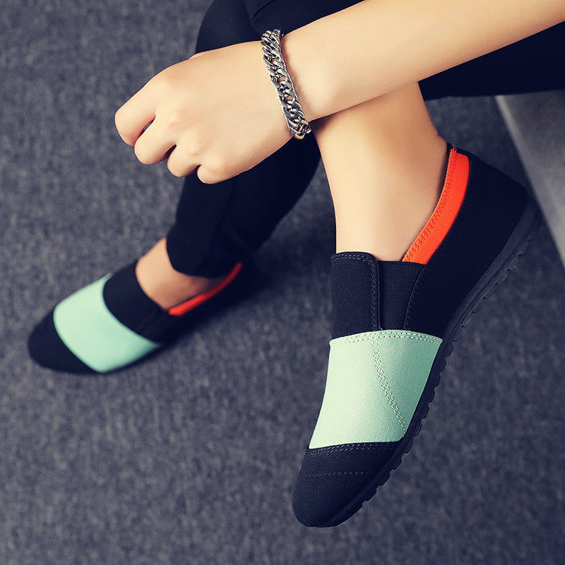 Peas shoes men's new breathable canvas men's shoes spiritual guy lazy pedal shoes