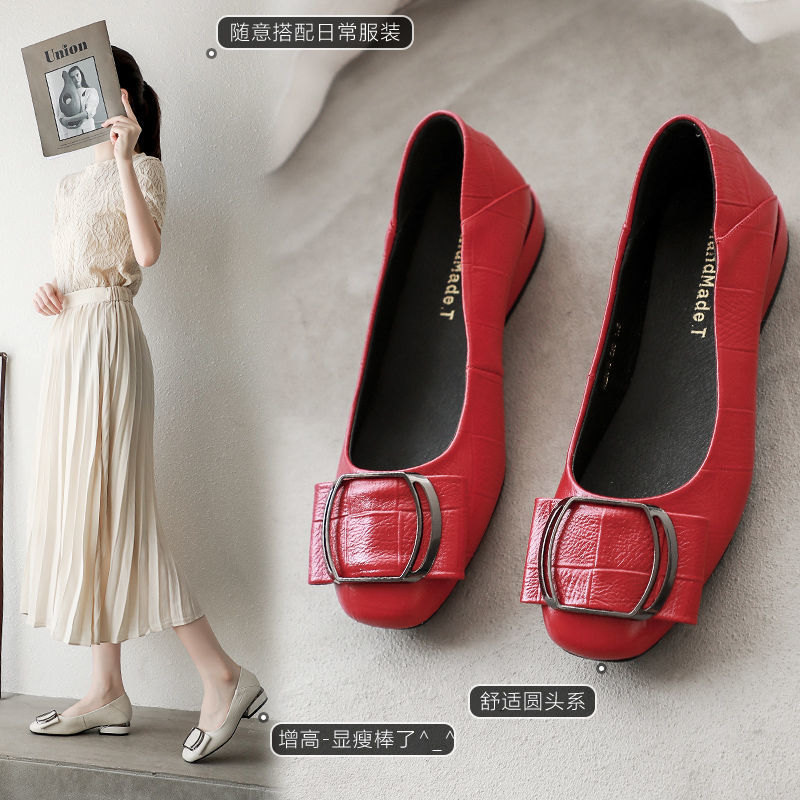 Women's shoes leather flat shoes women all-match single shoes women low heels women