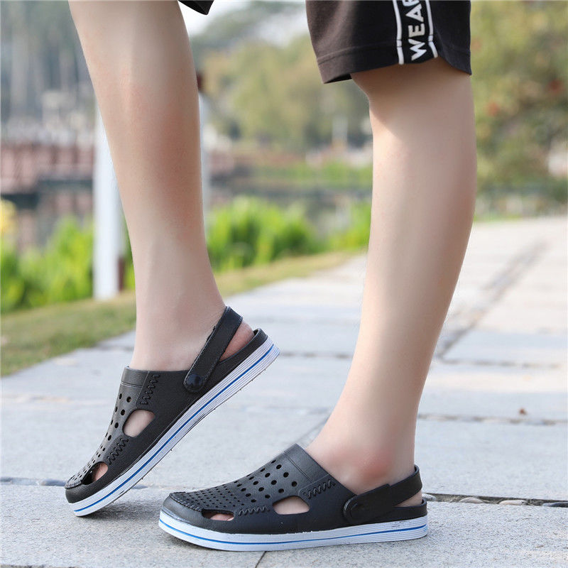 Men's Sandals Men's Mesh Hole Shoes Casual Breathable Korean Sandals Beach Shoes Men's Slippers