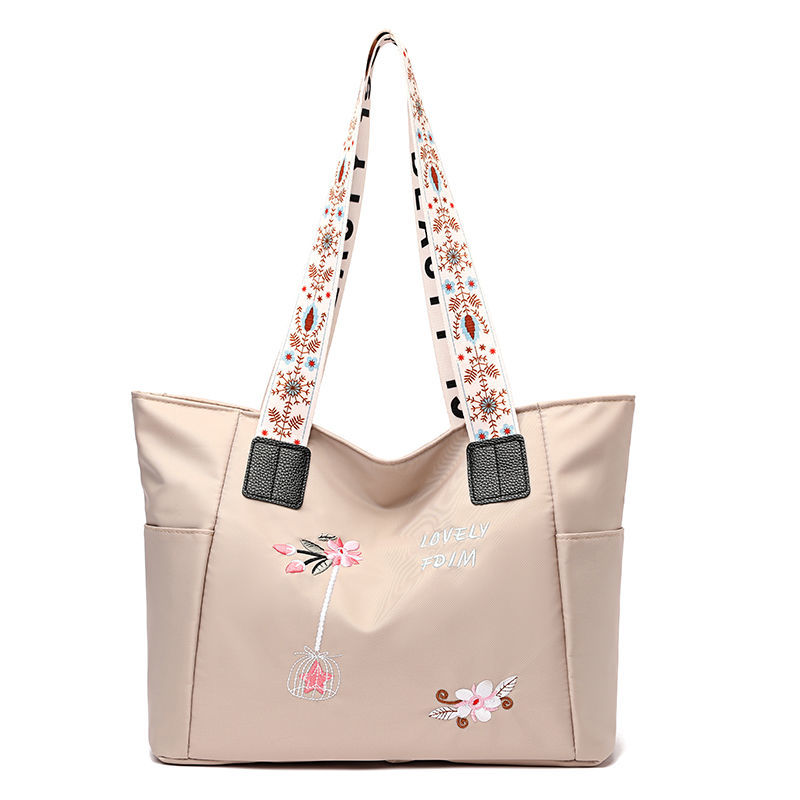 Women's new fashion embroidery handbags all-match one-shoulder Oxford cloth waterproof bag