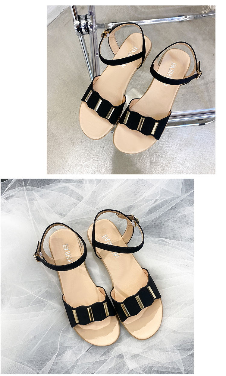 Large size women's shoes wedge sandals women's summer flat shoes non-slip fish mouth shoes