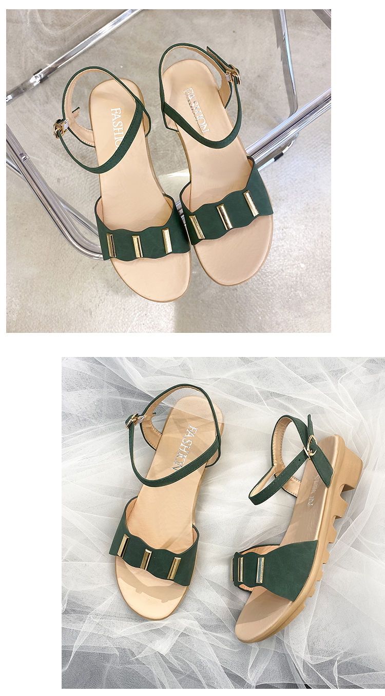 Large size women's shoes wedge sandals women's summer flat shoes non-slip fish mouth shoes