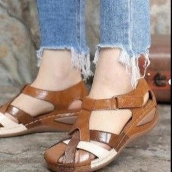 Sandals new foreign trade large size women's shoes wedge heel color matching ladies sandals