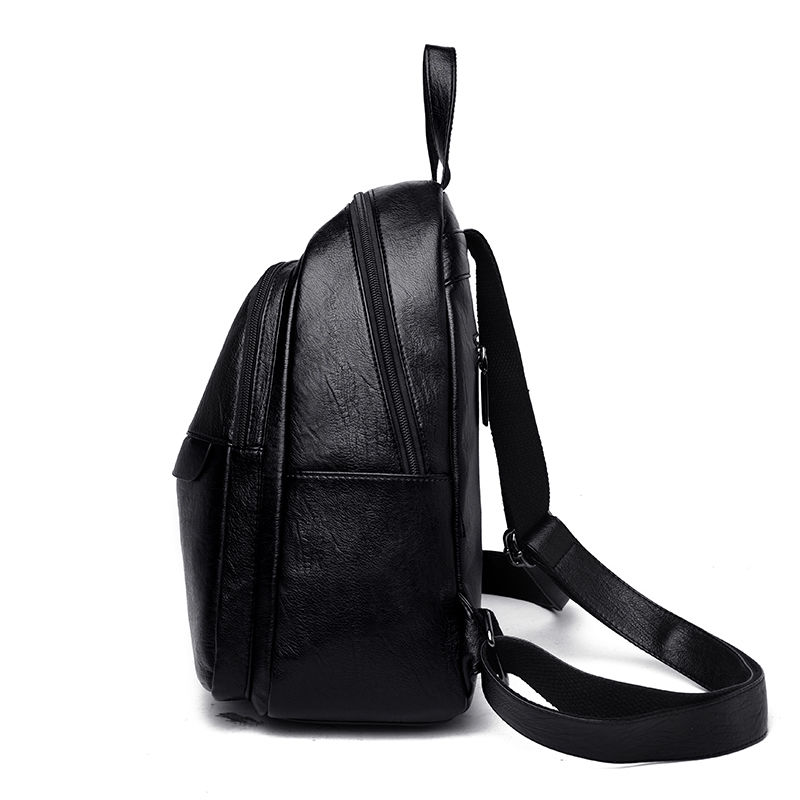 Backpack ladies new Korean version of all-match soft leather bag simple trend large capacity