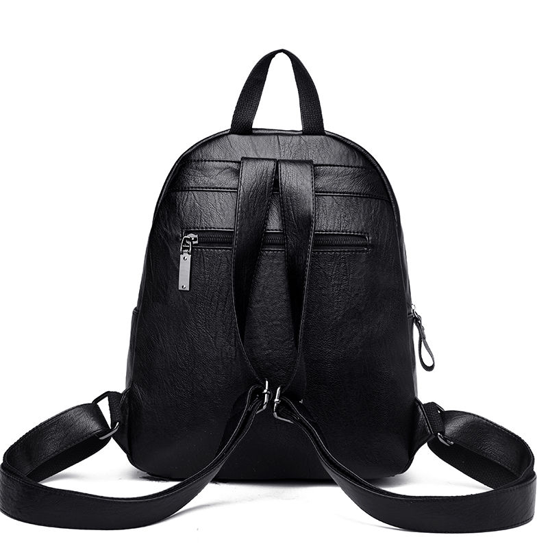 Backpack ladies new Korean version of all-match soft leather bag simple trend large capacity