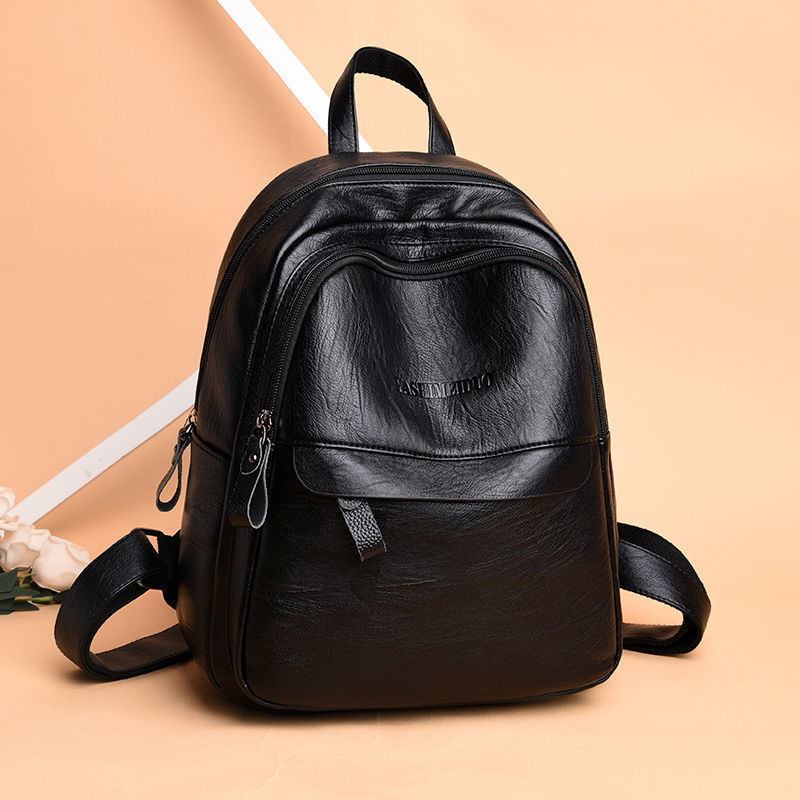 Backpack ladies new Korean version of all-match soft leather bag simple trend large capacity