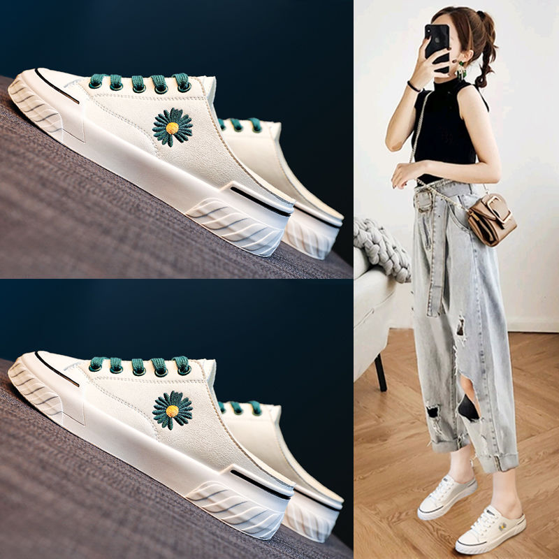 Large size women's shoes daisy half slippers women lace-up non-slip sandals and slippers