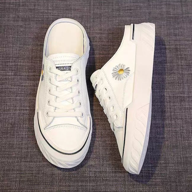 Large size women's shoes daisy half slippers women lace-up non-slip sandals and slippers