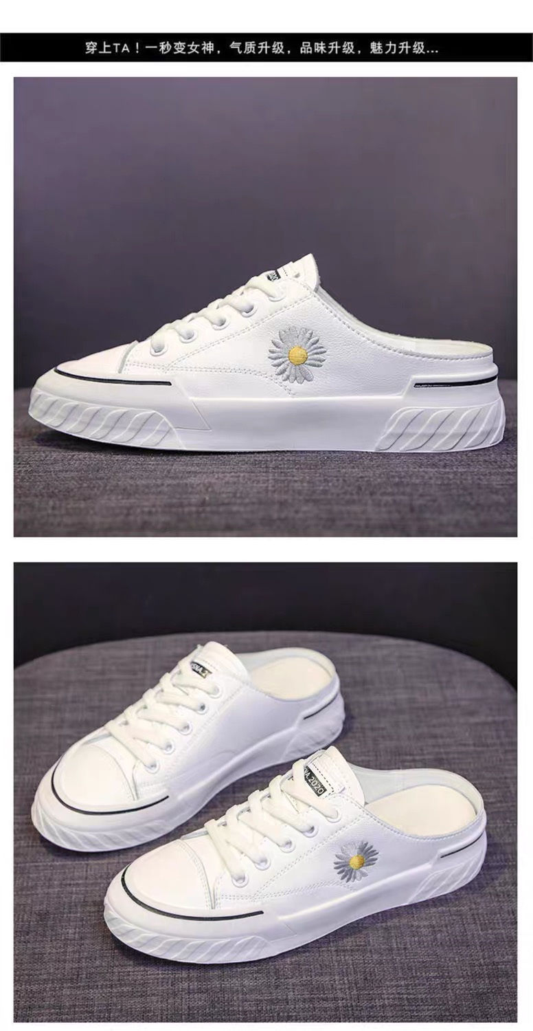 Large size women's shoes daisy half slippers women lace-up non-slip sandals and slippers