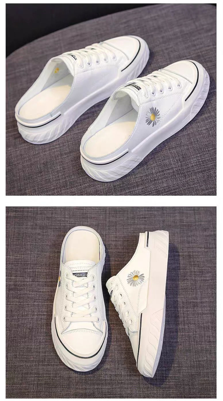 Large size women's shoes daisy half slippers women lace-up non-slip sandals and slippers