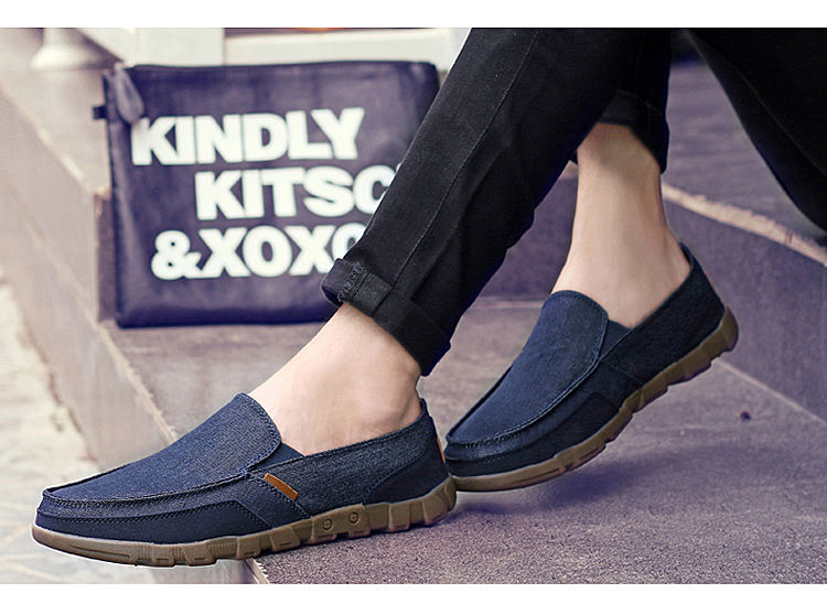 Cloth shoes men's pedal lazy casual breathable men's canvas shoes large size men's shoes