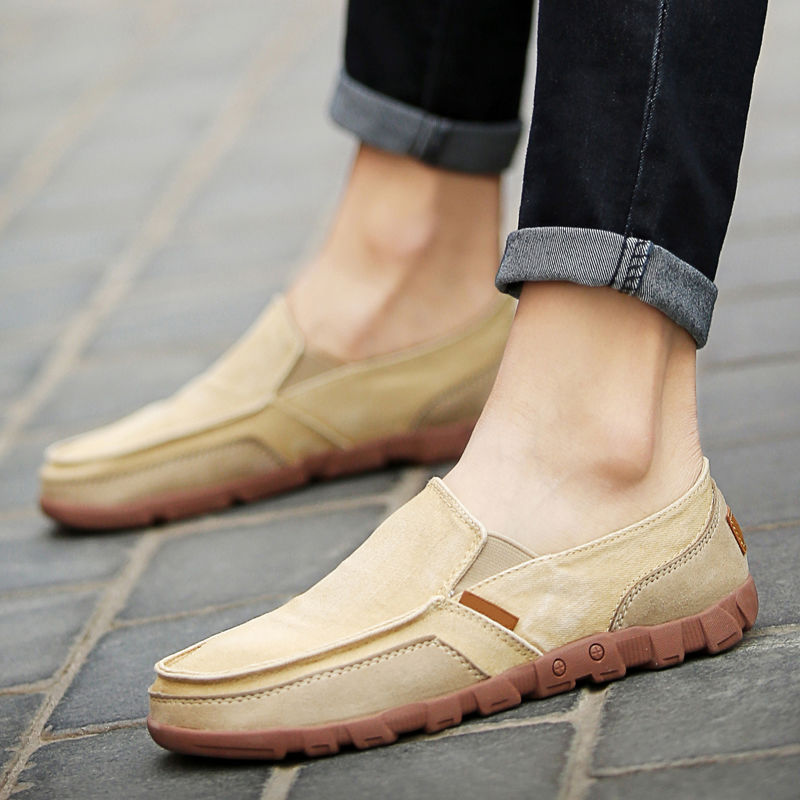 Cloth shoes men's pedal lazy casual breathable men's canvas shoes large size men's shoes