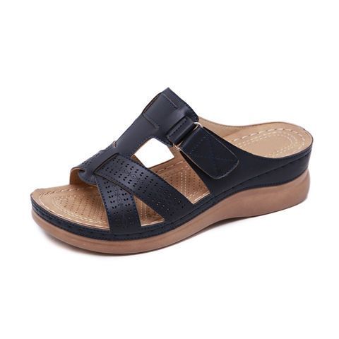 Slippers women wear thick-soled sandals really soft leather non-slip soft-soled shoes large size sho