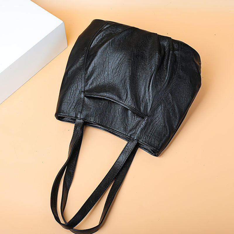 New fashion large-capacity bag, all-match ladies one-shoulder handbag, simple solid color tote big b