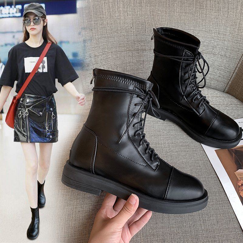 2021 New Year Gift Martin Boots Women's Thick-soled British Style Short Boots Single Boot Motorcycle