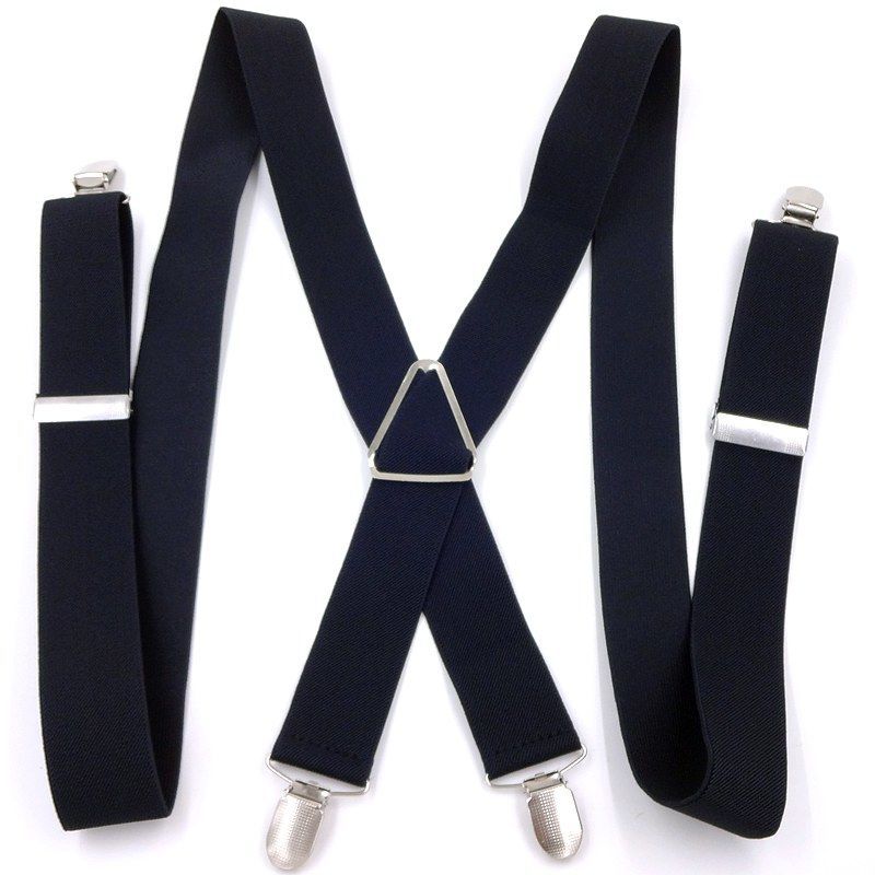 3Men's suspenders X-shaped four-clip trousers suspenders for fat men 4 clips of strong elastic suspe