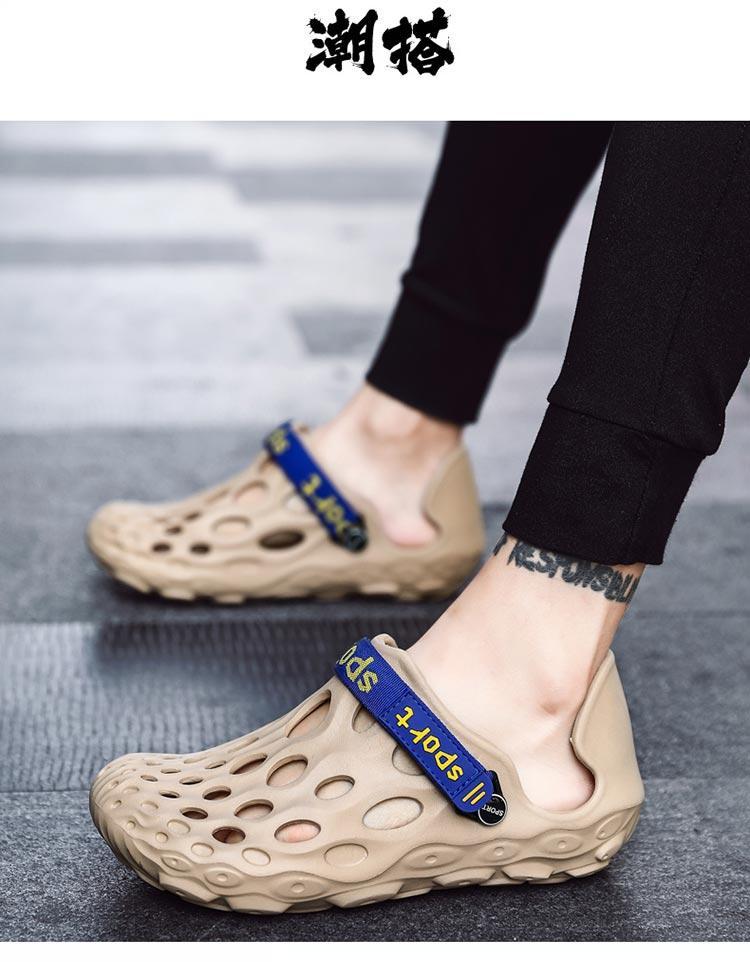 Men&apos;s tide slippers summer new coconut hole shoes Korean fashion men&apos;s beach sandals and slippers
