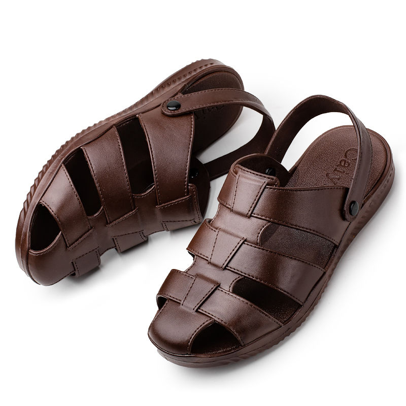 New Baotou sandals men's soft non-slip casual hole Korean beach shoes sandals and slippers for men