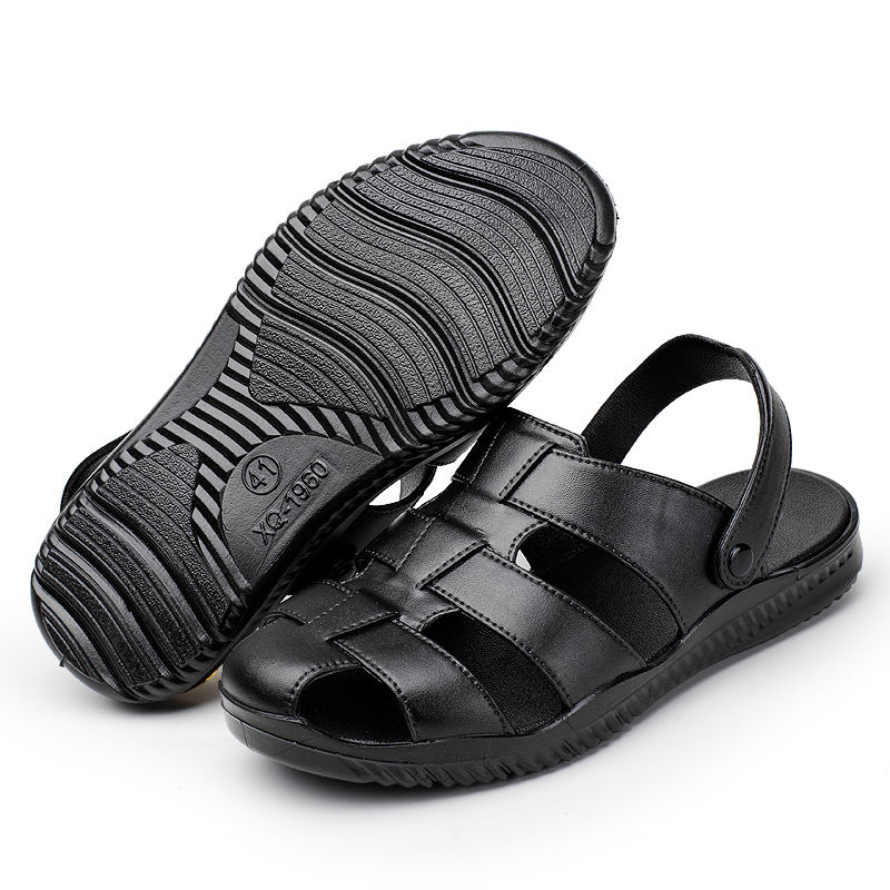 New Baotou sandals men's soft non-slip casual hole Korean beach shoes sandals and slippers for men