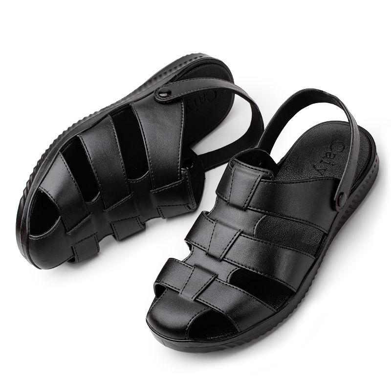 New Baotou sandals men's soft non-slip casual hole Korean beach shoes sandals and slippers for men