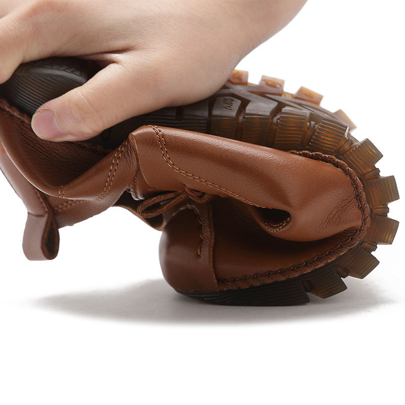 Soft sole women's comfortable single shoes flat-soled non-slip women's shoes casual leather shoes