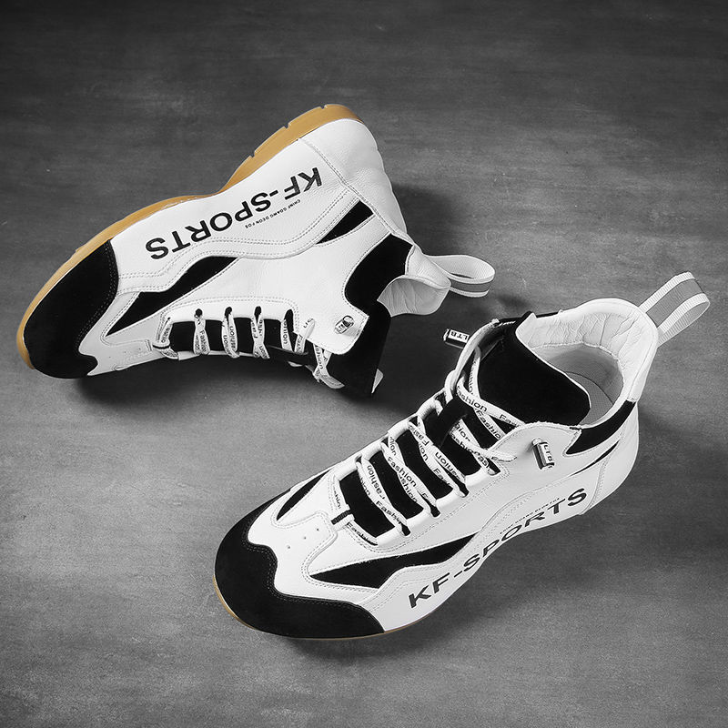 Colorful pearlescent shoes, thick-soled, increased-covered, one-piece men's shoes, high-top trendy s