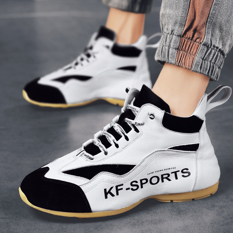 Colorful pearlescent shoes, thick-soled, increased-covered, one-piece men's shoes, high-top trendy s