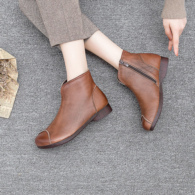 Large size women's shoes boots retro short boots women handmade Martin boots single shoes